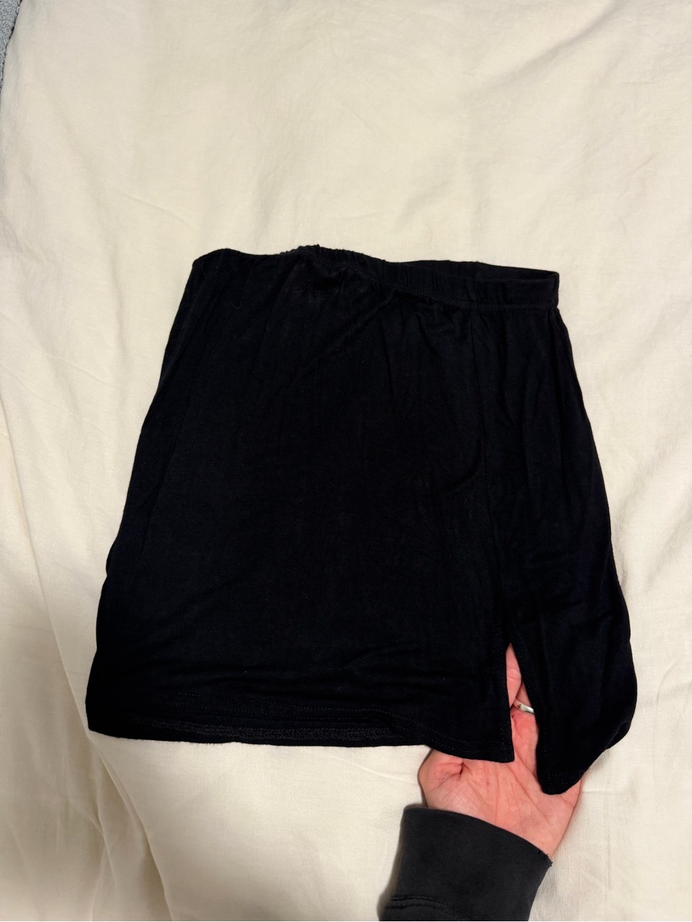 Nasty Gal Black Stretch Tube Skirt with Slit